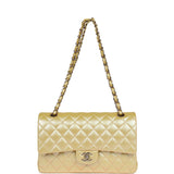 Chanel Medium Classic Double Flap Bag Yellow Iridescent Caviar Light Gold Hardware