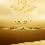Chanel Medium Classic Double Flap Bag Yellow Iridescent Caviar Light Gold Hardware