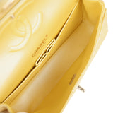 Chanel Medium Classic Double Flap Bag Yellow Iridescent Caviar Light Gold Hardware