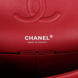 Chanel Medium Classic Double Flap Bag Red Lambskin Silver Hardware