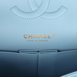 Chanel Medium Classic Double Flap Bag Light Blue Iridescent Calfskin Gold Hardware