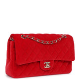 Chanel Medium Classic Double Flap Bag Red Velvet Light Gold Hardware