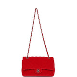 Chanel Medium Classic Double Flap Bag Red Velvet Light Gold Hardware