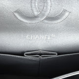 Chanel Medium Classic Double Flap Bag Metallic Silver Aged Calfskin Silver Hardware