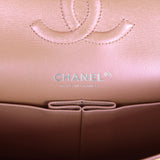 Chanel Medium Classic Double Flap Bag Pink Iridescent Lambskin Silver Hardware