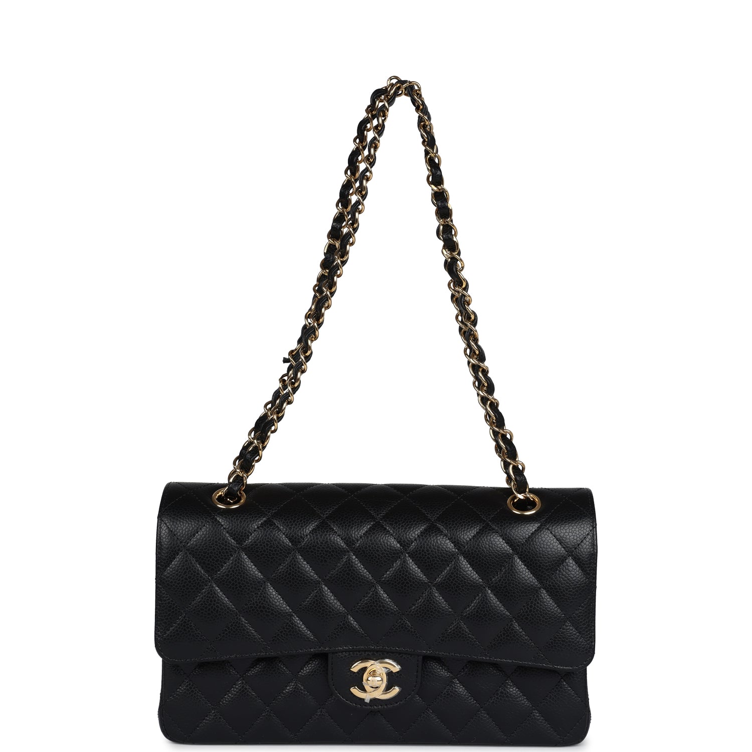 Chanel 2025 Square Flap Bag Black With Gold-tone Hardware Caviar Leather