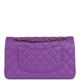 Chanel Medium Classic Double Flap Bag Purple Caviar Light Gold Hardware