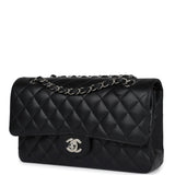 Chanel Medium Classic Double Flap Black Caviar Silver Hardware