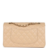 Chanel Medium Classic Double Flap Beige Caviar Gold Hardware