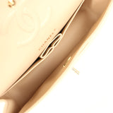 Chanel Medium Classic Double Flap Beige Caviar Gold Hardware