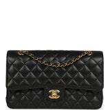 Pre-owned Chanel Medium Classic Double Flap Black Caviar Gold Hardware