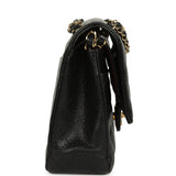 Pre-owned Chanel Medium Classic Double Flap Black Caviar Gold Hardware
