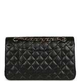 Pre-owned Chanel Medium Classic Double Flap Black Caviar Gold Hardware