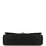 Pre-owned Chanel Medium Classic Double Flap Black Caviar Gold Hardware