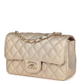 Chanel Mini Rectangular Flap Bag Metallic Gold Goatskin Light Gold Hardware