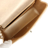 Chanel Mini Rectangular Flap Bag Metallic Gold Goatskin Light Gold Hardware