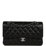 Pre-owned Chanel Medium Classic Double Flap Black Caviar Silver Hardware - Thumbnail View 1