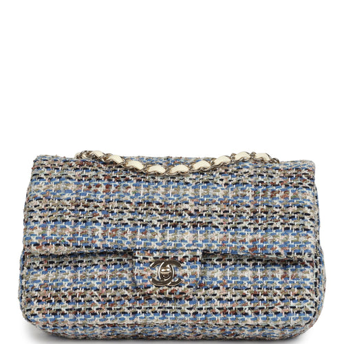Chanel Medium Classic Double Flap Bag Multicolor Tweed Light Gold Hardware