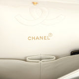 Vintage Chanel Medium Classic Double Flap White Caviar Gold Hardware