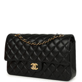 Chanel Medium Classic Double Flap Black Lambskin Gold Hardware