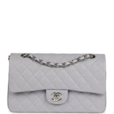 Chanel Medium Classic Double Flap Bag Light Purple Caviar Silver Hardware