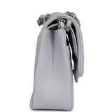 Chanel Medium Classic Double Flap Bag Light Purple Caviar Silver Hardware