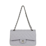 Chanel Medium Classic Double Flap Bag Light Purple Caviar Silver Hardware