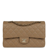 Chanel Medium Classic Double Flap Bag Light Brown Caviar Light Gold Hardware