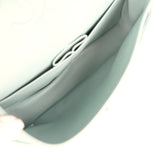 Pre-owned Chanel Medium Classic Double Flap Bag Light Blue Caviar Silver Hardware