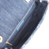 Pre-owned Chanel Medium Classic Flap Bag Blue Denim Aged Gold Hardware