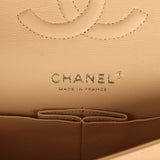 Pre-owned Chanel Medium Classic Double Flap Beige Caviar Gold Hardware