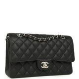 Chanel Medium Classic Double Flap Black Caviar Silver Hardware