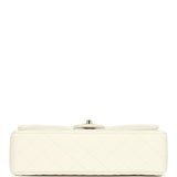 Chanel Medium Classic Double Flap White Caviar Light Gold Hardware