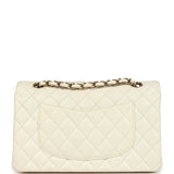 Chanel Medium Classic Double Flap White Caviar Light Gold Hardware