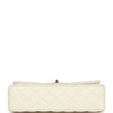 Chanel Medium Classic Double Flap White Caviar Light Gold Hardware