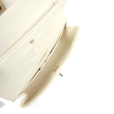 Chanel Medium Classic Double Flap White Caviar Light Gold Hardware