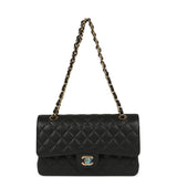 Chanel Medium Classic Double Flap Bag Black Caviar Gold Hardware