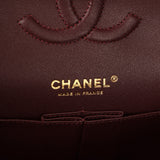 Pre-owned Chanel Medium Classic Double Flap Bag Black Lambskin Gold Hardware