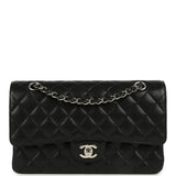 Chanel Medium Classic Double Flap Black Caviar Silver Hardware