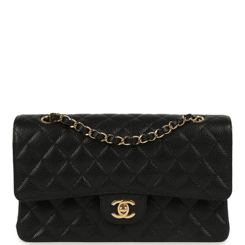 Chanel Medium Classic Double Flap Bag Black Caviar Gold Hardware