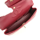 Chanel Medium Classic Double Flap Bag Burgundy Caviar Light Gold Hardware