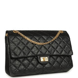 Pre-owned Chanel Medium Reissue 225 2.55 Double Flap Bag Black Aged Calfskin Antique Gold Hardware