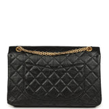Pre-owned Chanel Medium Reissue 225 2.55 Double Flap Bag Black Aged Calfskin Antique Gold Hardware
