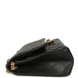 Pre-owned Chanel Medium Reissue 225 2.55 Double Flap Bag Black Aged Calfskin Antique Gold Hardware