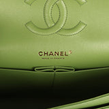 Chanel Medium Classic Double Flap Bag Green Shiny Caviar Light Gold Hardware