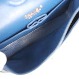 Pre-owned Chanel Medium Classic Double Flap Bag Navy Caviar Light Gold Hardware