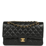 Pre-owned Chanel Medium Classic Double Flap Black Caviar Gold Hardware
