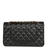 Pre-owned Chanel Medium Classic Double Flap Black Caviar Gold Hardware