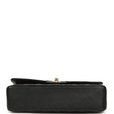 Pre-owned Chanel Medium Classic Double Flap Black Caviar Gold Hardware