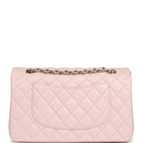 Chanel Medium Classic Double Flap Bag Light Pink Shiny Caviar Light Gold Hardware